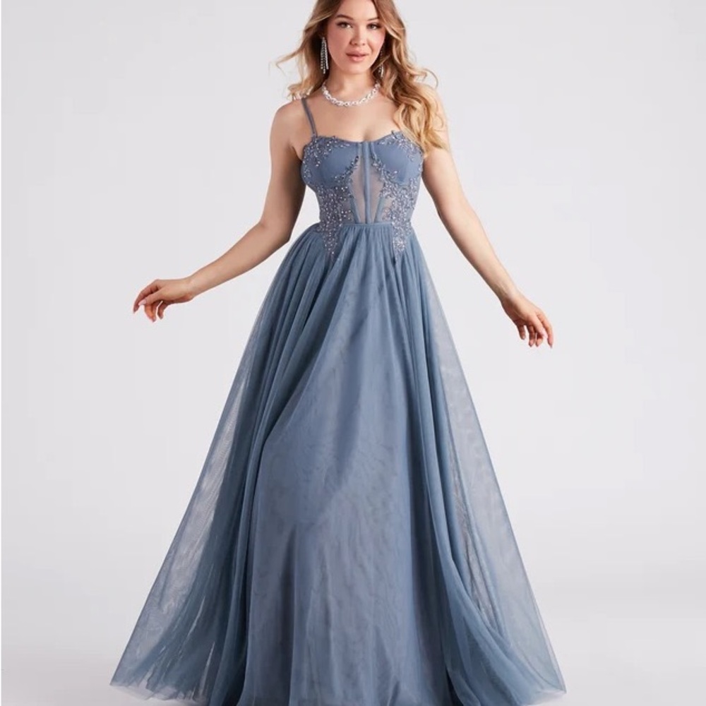 Alexandra Rhinestone Embroidered Tulle Ball Gown from Windsor
